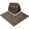 Sukabinamos terasos plytelės. 27 vnt.. 300x300x20 mm. medžio-plastiko. tamsiai rudos
