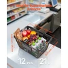 Sukraunami pirkinių krepšeliai su rankenomis. PE plastikas. 21 l. iki 9.07 kg apkrova. 12 vnt.. juodi