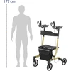 Sulankstoma keturratis vaikštynė su sėdyne ir krepšiu iki 136 kg juoda