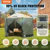 Sulankstoma pavėsinė su tinkleliu 6 pusėse 305 x 305 m su 6 nuimamomis vėjo užuolaidomis žalia