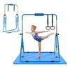Sulankstomas gimnastikos skersinis vaikams iki 63.5kg su kilimėliu mėlynas
