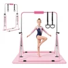 Sulankstomas gimnastikos skersinis vaikams iki 63.5kg su kilimėliu rožinis