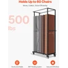 Sulankstomas kėdžių vežimėlis 60 kėdžių. apkrova 227 kg. matinis juodas