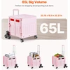 Sulankstomas laiptinis vežimėlis su ratukais. 65 l. rožinis