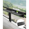 Sulankstomas metalinis pakabinamas staliukas balkono turėklams 1500 x 450 x 240 mm. lauko baro staliukas