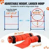 Šunų agility treniruočių įrangos komplektas. 7 dalys. 6 stulpeliai. 2 tuneliai