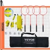 Tinklinio ir badmintono rinkinys su tinklu. reguliuojamais stulpais. kamuoliu ir pompa