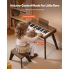 Vaikiškas medinis žaislinis pianinas. 37 klavišai. reguliuojamas garsumas. riešuto spalvos