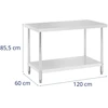 Virtuvinis darbo stalas 120x60 cm nerūdijantis plienas
