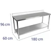 Virtuvinis darbo stalas Royal Catering RCAT-180/60-S, sidabrinis