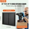 Virtuvinis kombainas Dvivėrės įmontuojamos durelės lauko virtuvei/barbekiu salai. 788 x 610 x 46 mm. juodos