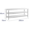 Virtuvinis stalas su 2 lentynomis 200 x 70 cm