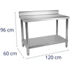 Virtuvinis stalas su nerūdijančio plieno stalviršiu ir apatine lentyna 120x60 cm