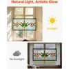 Vitražinio stiklo lango panelė 810x433 mm. stačiakampė horizontali. su grandinėle