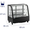 Vitrininis šaldytuvas Šaldymo vitrina su 3 lygiais, 100 l, juoda/stiklinė