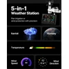 WiFi meteorologinė stotelė. 190 mm VA ekranas. saulės jutiklis. lietaus matuoklis. temperatūra. drėgmė