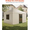 Žieminis pavėsinės uždangalas standžioms pavėsinėms 3.10 x 4.41 m. su šoninėmis sienelėmis ir tinkleliniais langais