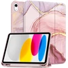 Dėklas knygutė iPad 11 - 2025 11", iPad 10 - 2022 10.9" - Šviesiai rožinis-Marmuras
