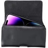 Dėklas prie diržo, Odinis dėklas 3XL (viduje apie: CAT S53, iki 9x17x1.5 cm) - Juodas