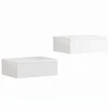 Aosom 2 dalių prie lovos kabinamų naktinių staliukų setas, balta, 40 x 30 x 14 cm