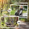 Aosom 2-in-1 vaikiÅ¡ka dviraÄio priekaba ir veÅ¾imÄ—lis, pilka / juoda, iki 2 vaikÅ³