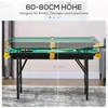 Aosom 2-in-1 žaidimų stalas biliardui ir stalo tenisui, mėlyna / žalia, 140 x 63 x 60-80 cm
