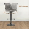 Aosom 2 reguliuojamų baro kėdžių komplektas su atlošu, 59–80 cm, tamsiai pilkas