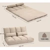 Aosom 2 viename grindų sofa-lova su reguliuojamu atlošu, smėlio spalvos, 102 x 73 x 60 cm