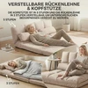 Aosom 2 viename grindų sofa-lova su reguliuojamu atlošu, smėlio spalvos, 102 x 73 x 60 cm