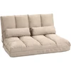 Aosom 2 viename grindų sofa-lova su reguliuojamu atlošu, smėlio spalvos, 102 x 73 x 60 cm