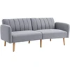 Aosom 2 vietų sofa-lova, šviesiai pilka, poliesteris su lino imitacija, kaučiukmedis, 173 x 75 x 73 cm