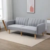 Aosom 2 vietų sofa-lova, šviesiai pilka, poliesteris su lino imitacija, kaučiukmedis, 173 x 75 x 73 cm