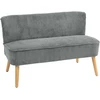 Aosom 2 vietų sofa, pilka, mediena, poliesteris, putplastis, 117 x 56,5 x 77 cm