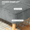 Aosom 2 vietų sofa, pilka, mediena, poliesteris, putplastis, 117 x 56,5 x 77 cm