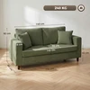 Aosom 2 vietų sofa, velvetas, žalia, 170 x 80 x 82 cm