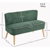 Aosom 2 vietų sofa, žalia, mediena, poliesteris ir putplastis, 117 x 56,5 x 77 cm