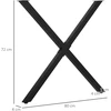 Aosom 2 vnt. plieninės stalo kojos, juodos, 72 cm, X formos