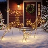 Aosom 3 dalių šviečiančių kalėdinių elnių dekoracijų rinkinys, rudas, 200 LED