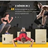 Aosom 3-in-1 plyometrinė šuolių dėžė iš medžio, 3 šuolių aukščiai, 40,5 x 35,5 x 30,5 cm, natūralaus medžio