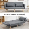 Aosom 3 vietų miegamoji sofa, pilka, 170 x 83 x 80 cm, iki 240 kg