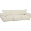 Aosom 3 vietų sofa, 260 cm, šenilas, berėmė modulinė, kreminės baltos spalvos