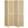 Aosom 4 dalių kambario pertvara iš rankomis pinta bambuko, 180 x 180 cm, medienos atspalvio