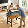 Aosom 4-in-1 žaidimų stalas, stalo futbolas, stalo tenisas, biliardas, stalo ledo ritulys, MDF, plienas, natūrali mediena + juoda