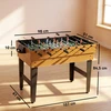 Aosom 4-in-1 žaidimų stalas, stalo futbolas, stalo tenisas, biliardas, stalo ledo ritulys, MDF, plienas, natūrali mediena + juoda