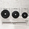 Aosom 40 kg hantelių rinkinys, 2 metalinės rankenos, 12 svorio diskų, juodas