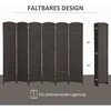 Aosom 6 dalių sulankstomas kambario pertvaros ekranas, rudas, 240 x 170 cm