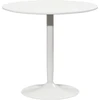 Aosom Apvalus valgomojo stalas 2 asmenims, Ø80 cm, MDF ir plienas, baltas, 75 cm