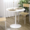 Aosom Apvalus valgomojo stalas 2 asmenims, Ø80 cm, MDF ir plienas, baltas, 75 cm