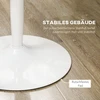 Aosom Apvalus valgomojo stalas 2 asmenims, Ø80 cm, MDF ir plienas, baltas, 75 cm