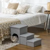 Aosom Augintinio laipteliai su guoliu ir paslėpta daiktadėže, šviesiai pilki, 73,5 x 33 x 40,5 cm